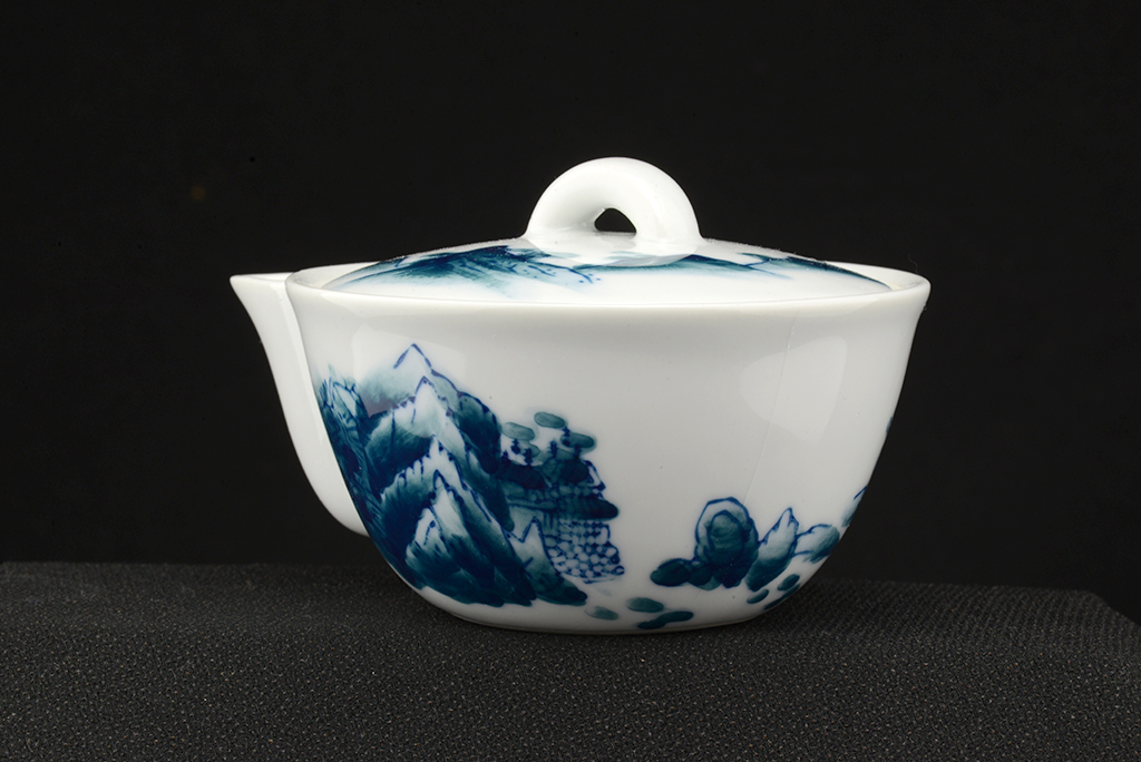 Kyoto sometsuke blue porcellain tea set for sencha and gyokuro